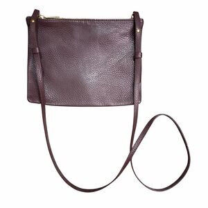 Cuyana Deep Purple Leather Pouch Crossbody Bag